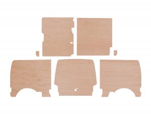 VW T4 LWB FULL HEIGHT BLANK PLY PANEL KIT TAILGATE VARIANT - STYLE 5